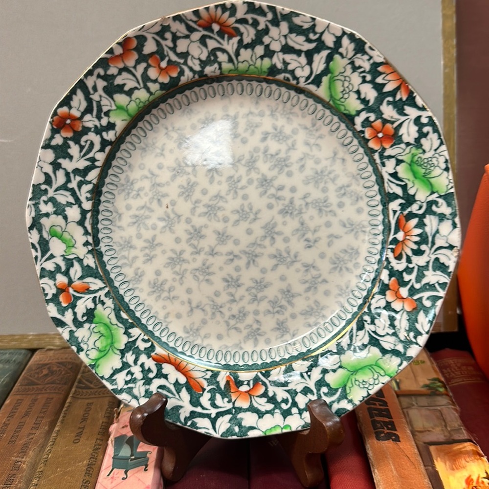 7x7 inches diameter Royal Daulton plate so pretty the colors are awesome